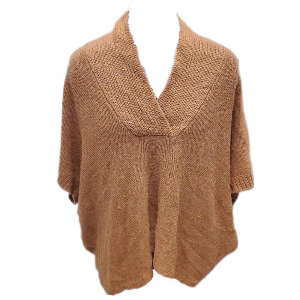 J.Crew Alpaca Wool Blend cowl neck Shawl Vest Poncho style Sweater M Medium